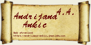 Andrijana Ankić vizit kartica